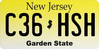 NJ license plate C36HSH