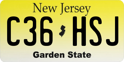 NJ license plate C36HSJ