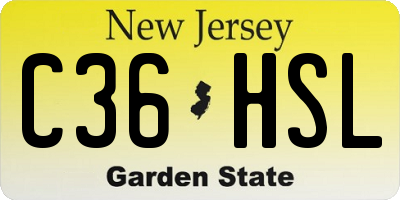 NJ license plate C36HSL