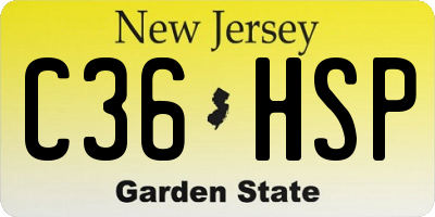 NJ license plate C36HSP