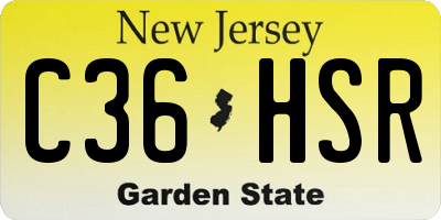 NJ license plate C36HSR