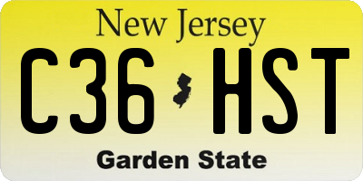 NJ license plate C36HST