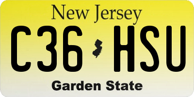 NJ license plate C36HSU