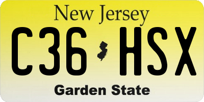 NJ license plate C36HSX