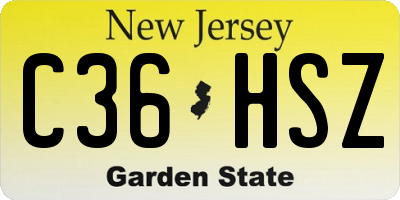 NJ license plate C36HSZ