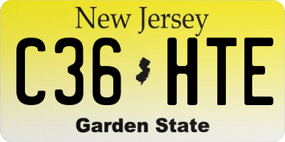 NJ license plate C36HTE