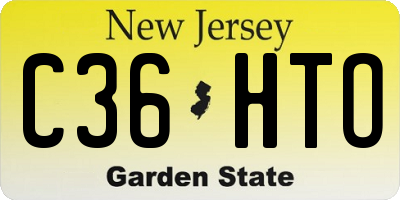 NJ license plate C36HTO