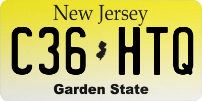 NJ license plate C36HTQ