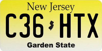 NJ license plate C36HTX