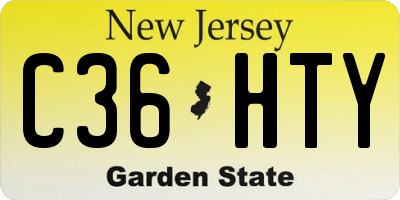 NJ license plate C36HTY