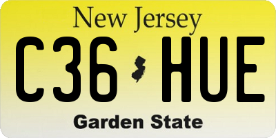NJ license plate C36HUE