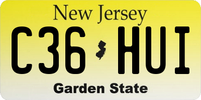 NJ license plate C36HUI