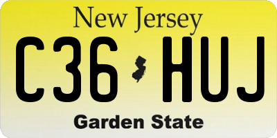 NJ license plate C36HUJ