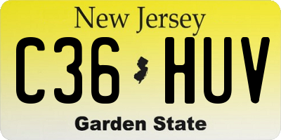 NJ license plate C36HUV