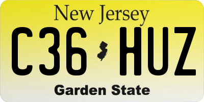 NJ license plate C36HUZ