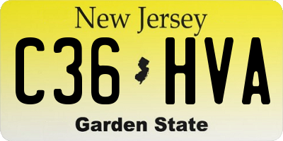 NJ license plate C36HVA