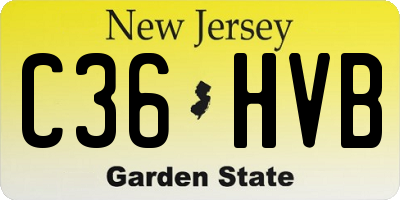NJ license plate C36HVB