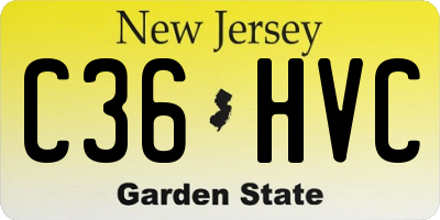 NJ license plate C36HVC