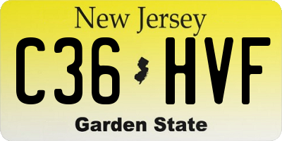 NJ license plate C36HVF