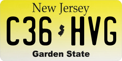 NJ license plate C36HVG