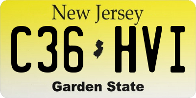 NJ license plate C36HVI