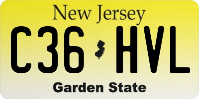 NJ license plate C36HVL