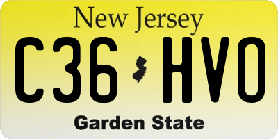 NJ license plate C36HVO