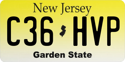 NJ license plate C36HVP