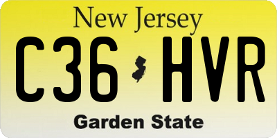 NJ license plate C36HVR