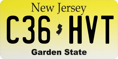 NJ license plate C36HVT