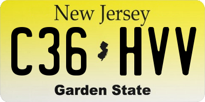 NJ license plate C36HVV
