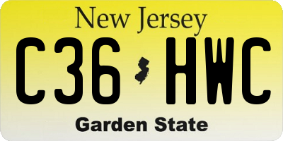 NJ license plate C36HWC