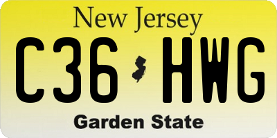 NJ license plate C36HWG