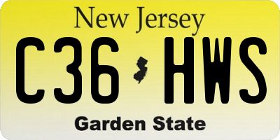 NJ license plate C36HWS