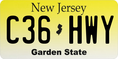 NJ license plate C36HWY