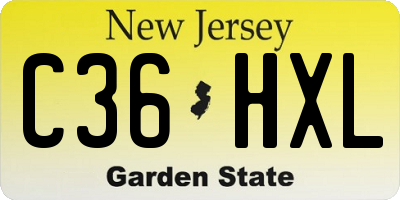 NJ license plate C36HXL
