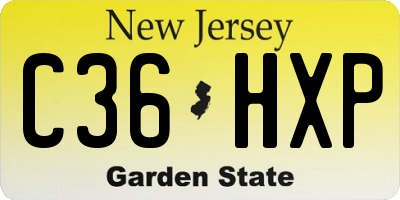 NJ license plate C36HXP