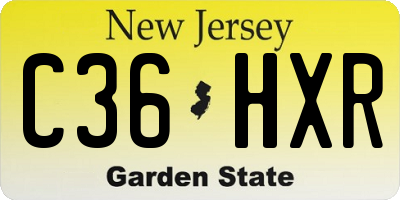 NJ license plate C36HXR