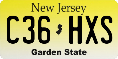 NJ license plate C36HXS