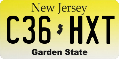 NJ license plate C36HXT