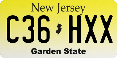 NJ license plate C36HXX