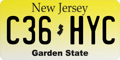 NJ license plate C36HYC