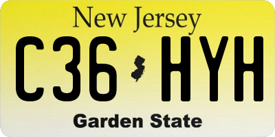 NJ license plate C36HYH