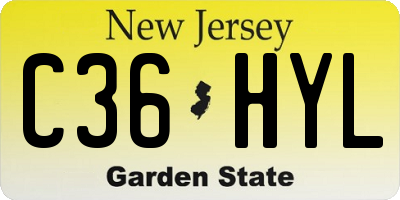 NJ license plate C36HYL