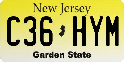 NJ license plate C36HYM
