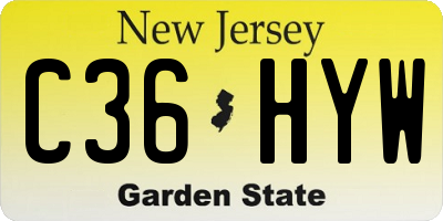 NJ license plate C36HYW