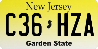 NJ license plate C36HZA
