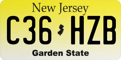 NJ license plate C36HZB