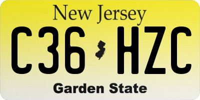 NJ license plate C36HZC