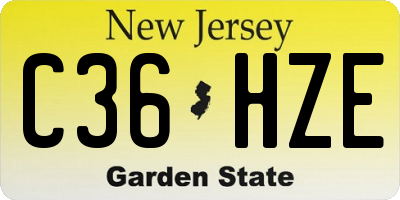 NJ license plate C36HZE